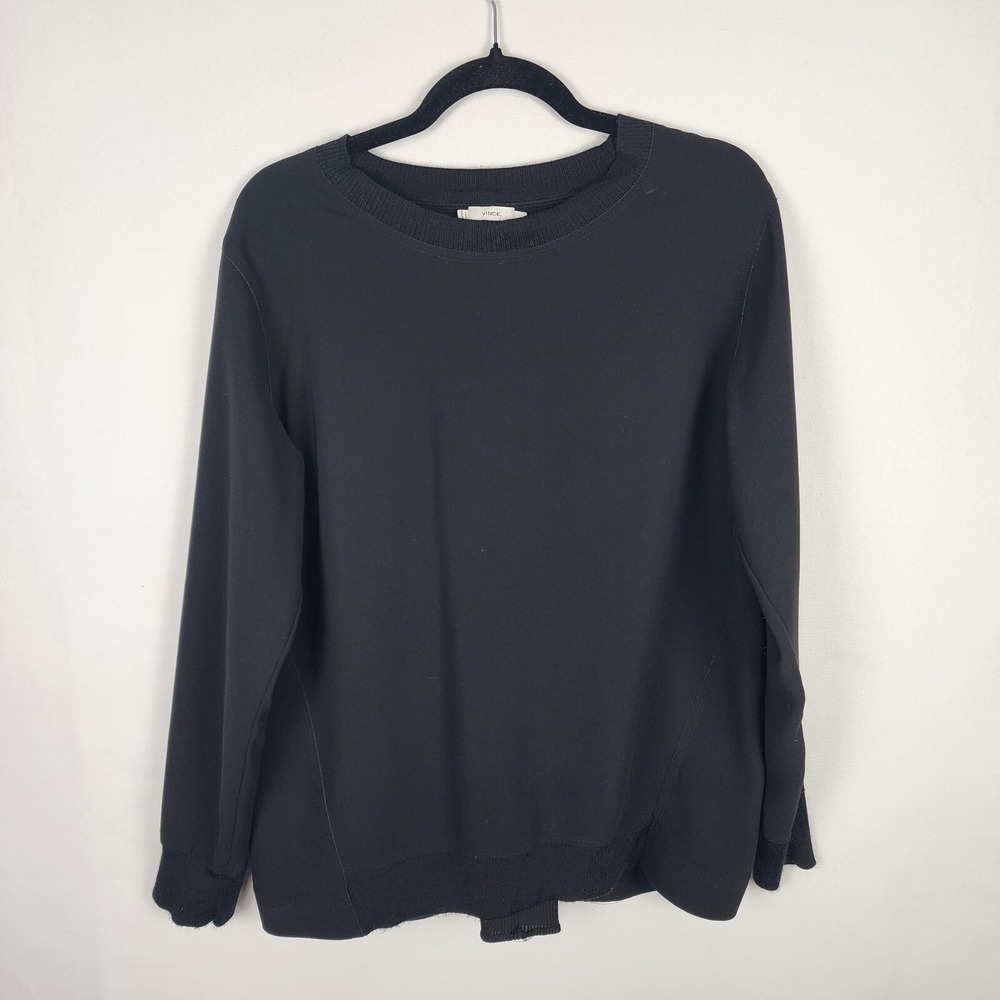 Vince Women's Long Sleeve Lagan‎ Look Vented Back Top SIZE SMALL